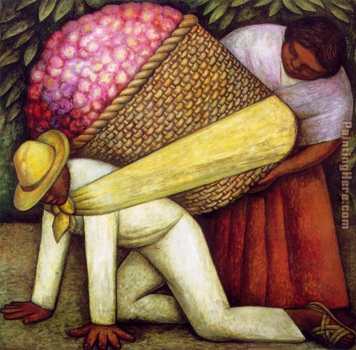 The Flower Carrier I painting - Diego Rivera The Flower Carrier I art painting